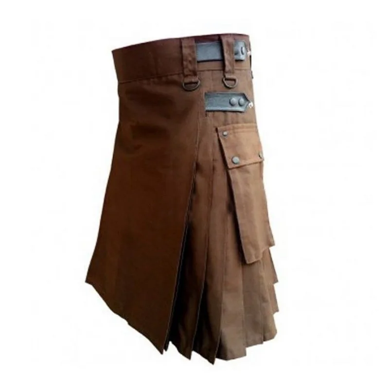 Мужская юбка с шотландским карманом Классическая клетчатая цепочкой готические