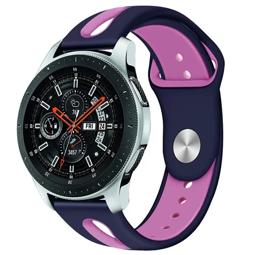 navy blue purple 22 мм gear S3 Frontier спортивный силиконовый ремешок для samsung Galaxy Watch 46 мм сменный Ремешок Браслет huawei аксессуары GT - Цвет ремешка: navy blue purple