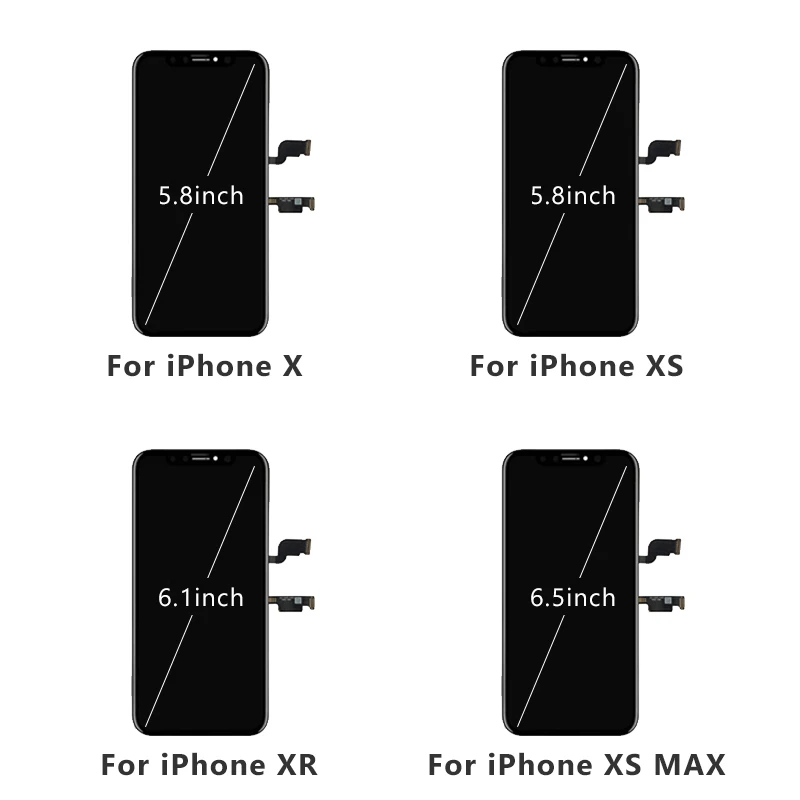 

AAA+++ OLED for iPhone X Xs Max LCD Display for iPhone 5 6 6s 7 8 7Plus 8Plus Replacement Display Ture Tone for iPhone XR Screen