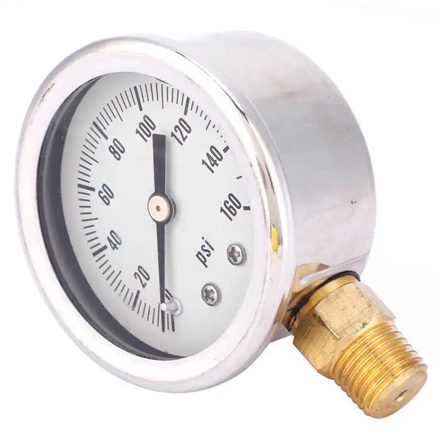 Professional Filter Water Pressure Gauge Shock-Resistant Stainless Steel with Oil 160psi NPT 1/4in Pipe Thread Reducing Valve |