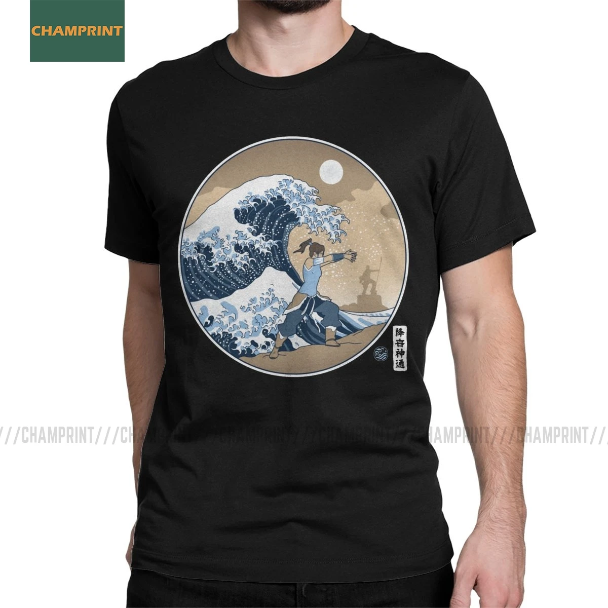 

Мужская футболка Аватар Waterbender большая волна Аватар Легенда Об Аанге для детей, хлопковые футболки, с коротким рукавом Аанге футболки с круг...