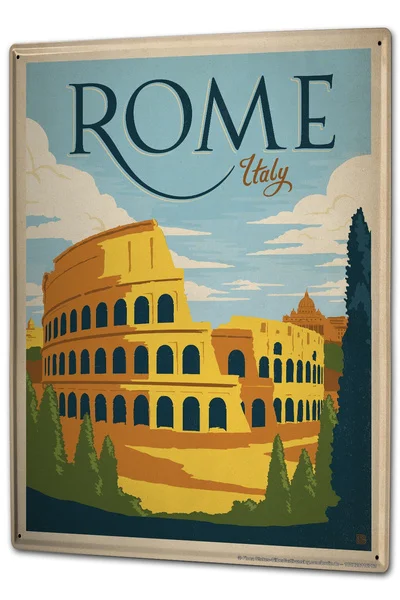 

Tin Sign City Rome Italy Coffee Bar Decoration Home Decor