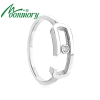moonmory europe popular jewelry 925 sterling silver move addiction wedding ring for women with one move stone silver 925 jewelry