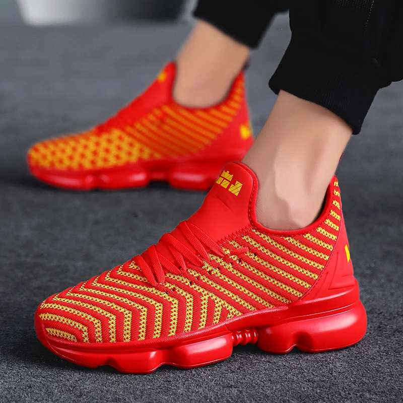 

Men Sneaker Fashionable Breathable Mesh Sock Basketable Shoes Fly Woven Lightweight Sports Running Mixed Color Casual Shoes