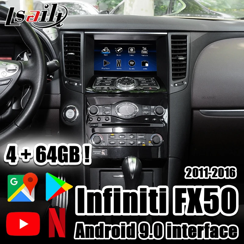 Lsailt 4 Гб CarPlay/Android мультимедийный интерфейс для Infiniti FX50 2014 2018 с YouTube NetFlix Spotify EX JX|GPS