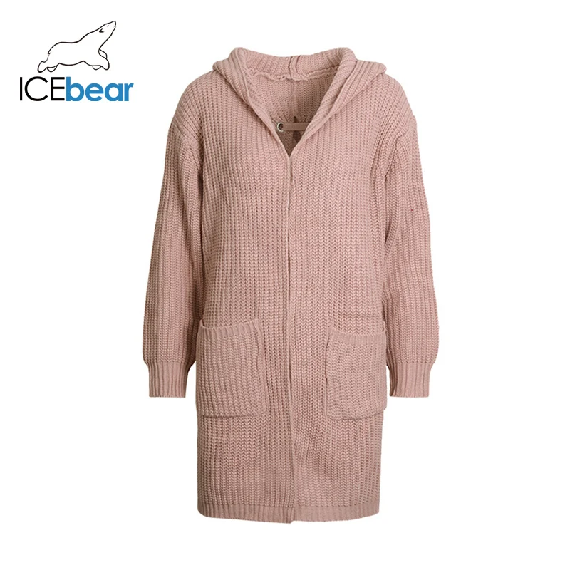 ICEbear 2019 модный длинный свитер с ремешками на спине вязаный кардиган капюшоном