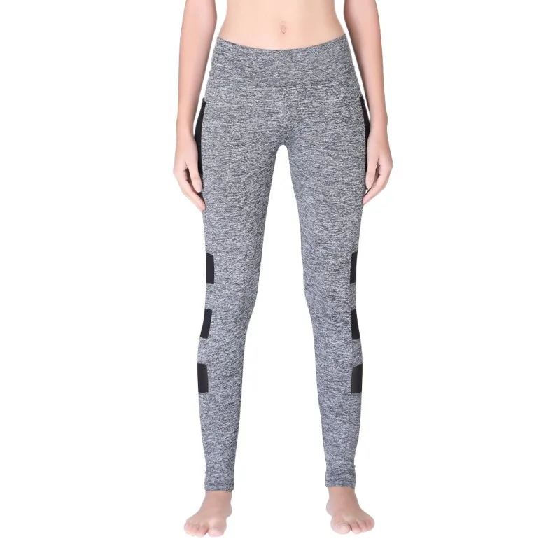 

Женская обувь для йоги легинсы, штаны для фитнеса быстросохнущая середины талии сетки Лоскутные дышащие Спортивные леггинсы