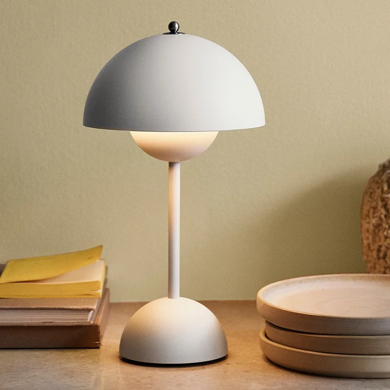 

Metal FlowerPot Table Lamp Dimmable LED Eye Protect USB Rechargable Table Light for Desk Dormitory Student Reading Bedside Lamps