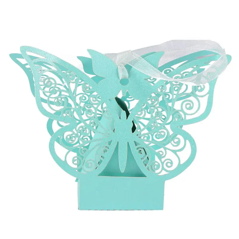 10 шт. полые коробки для конфет с бабочкой ангельская Подарочная коробка крещения
