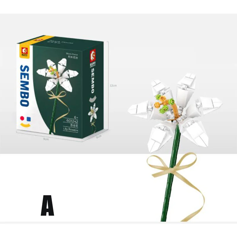 

Creator Ideas Flowers Bouquet Building Blocks Romantic Rose Flower Bricks Home Decoration DIY Toys For Girl Birthday Gift