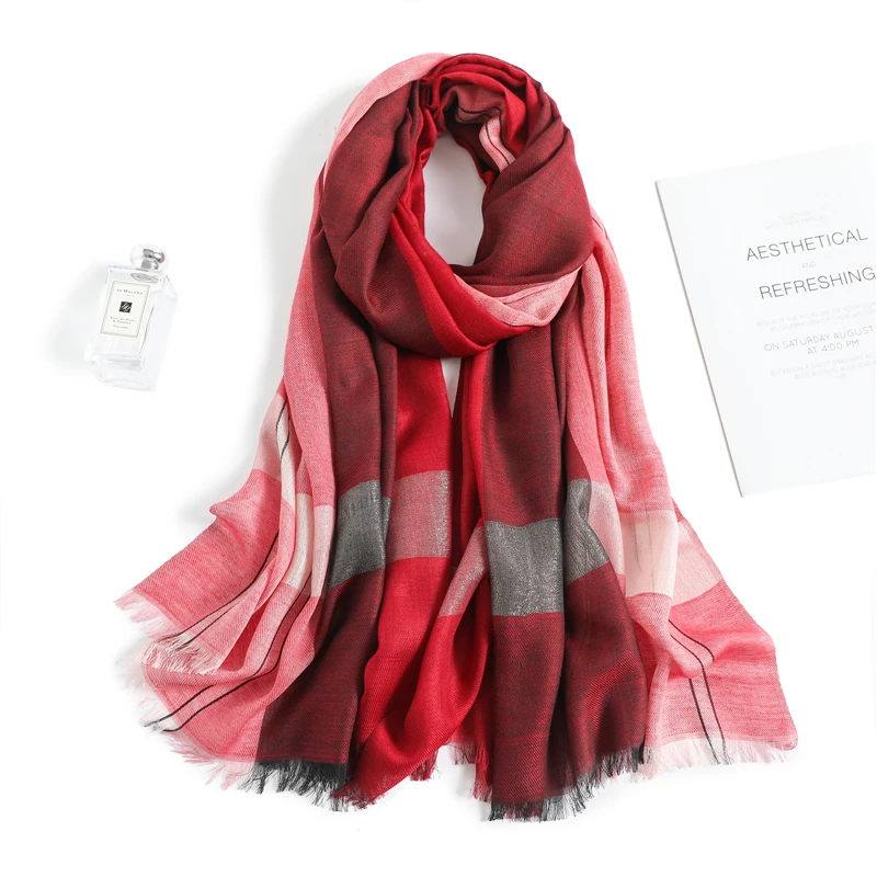 

Fashion Colored Winter Scarf for Women Hijab Shawls Andwraps Foulard Female Wool Blend Pashmina Soft Neck Scarves Stoles