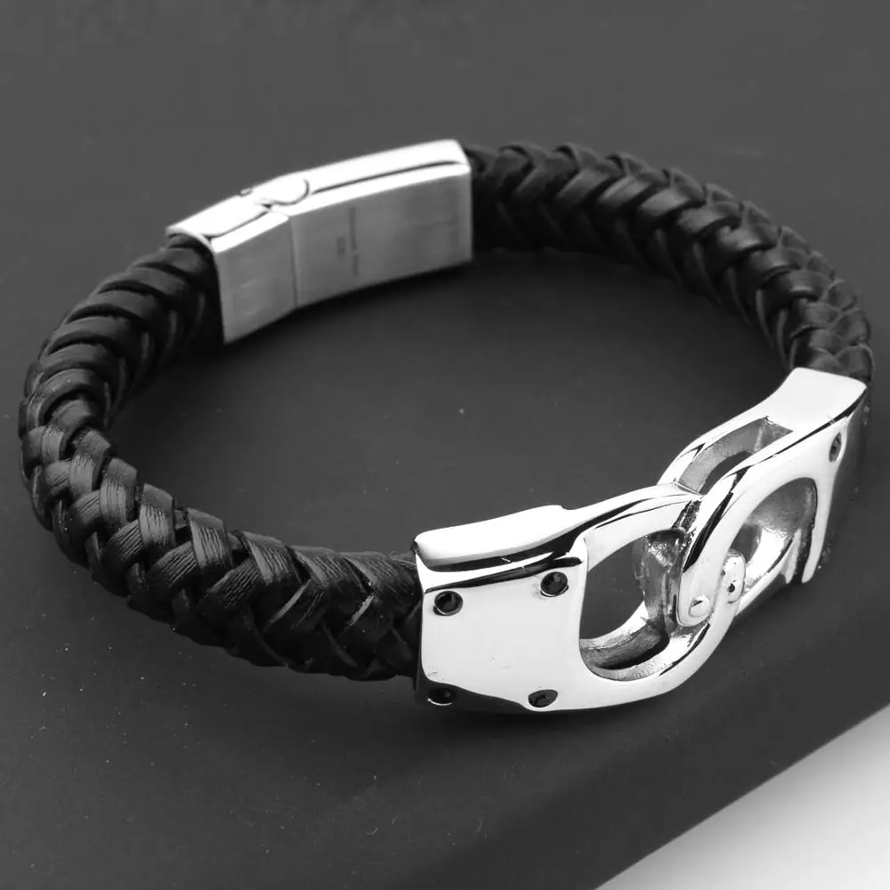 Высокое качество браслет наручники из нержавеющей стали pulsera hombre ручной работы