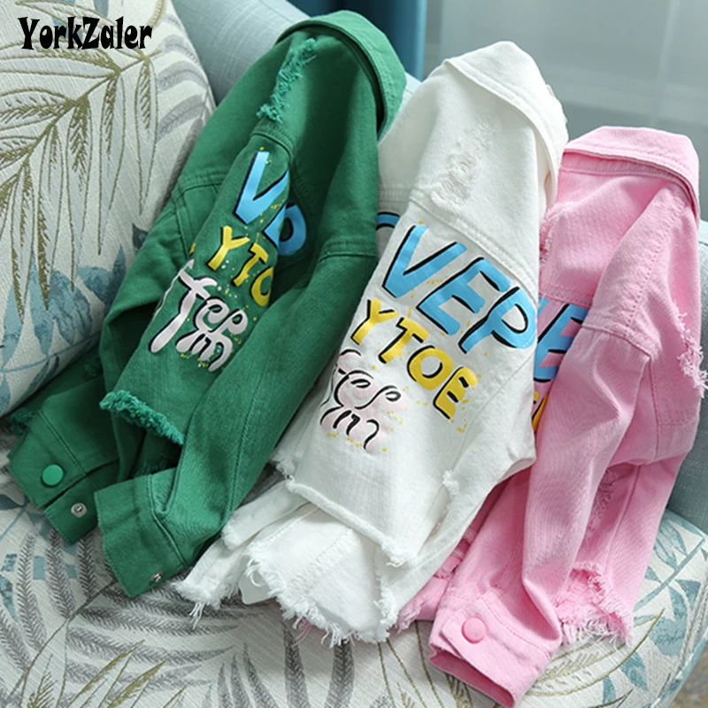 

Thunderers 3 Color Holes Children's Jacket For Girls Long Sleeve Printed Letter Kids Coats Casual Toddler Baby Outerwear 24M-6Y