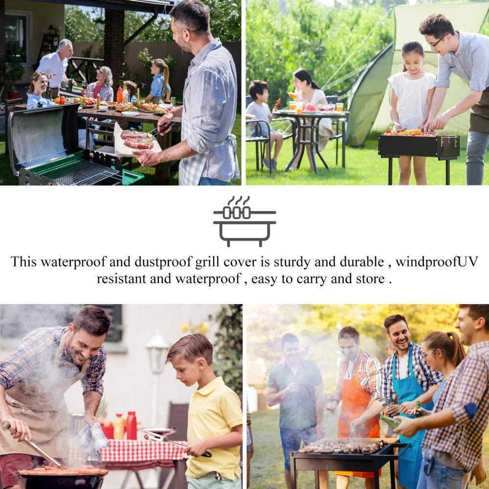 

Waterproof Furniture Cover Furniture Protector Grill Cover (Black)