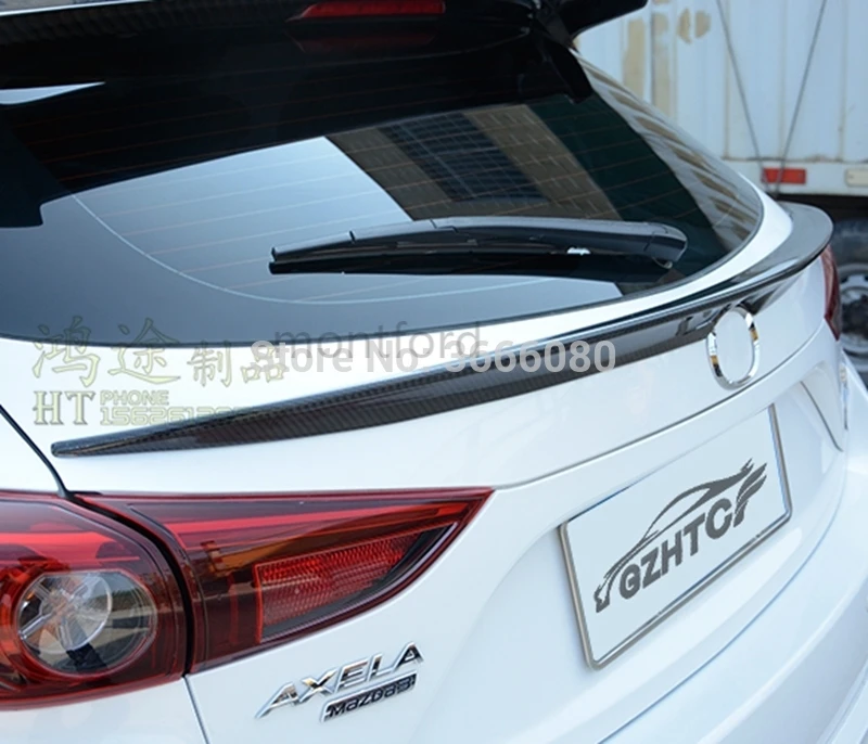 Для Mazda 3 Axela hatchback 2013 2014 2015 2016 2017 2018 карбоновое волокно задний Средний спойлер