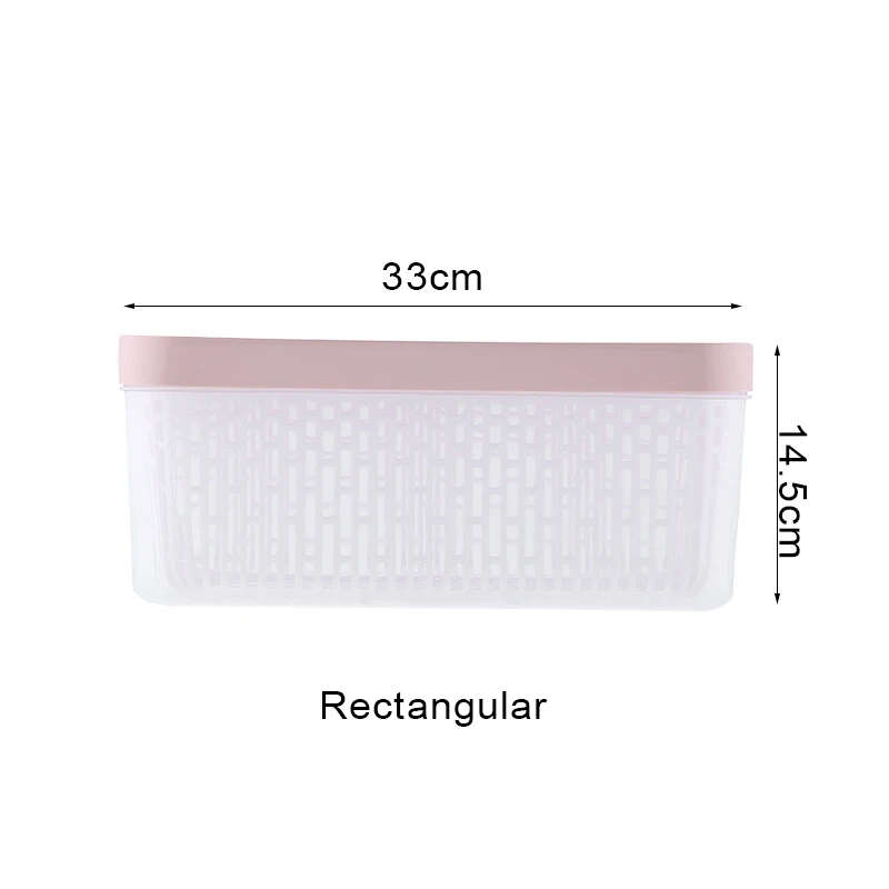 Rectangle Кухонный ящик для хранения 2 в 1 многофункциональная овощемойка, пластиковый контейнер для хранения еды, компактный кухонный Органайзер - Цвет: Rectangle
