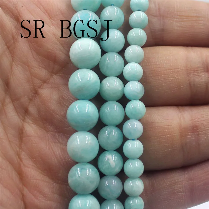 

Free Shipping 6mm 8mm 10mm Amazonite Gems Stone Jewelry Making Round Beads Strand Wholesale 15"