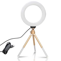 sh mini led desktop ring light video selfie 6inch lamp with tripod stand usb plug for youtuber live vlog makeup photo studio