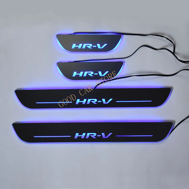 Фото Автомобильный Стайлинг, 4 шт., подходит для Honda HRV, женская модель 2014, 2015, 2016, светодиодная накладка на манжеты, задние пороги, Обложка, отделка, ... №1