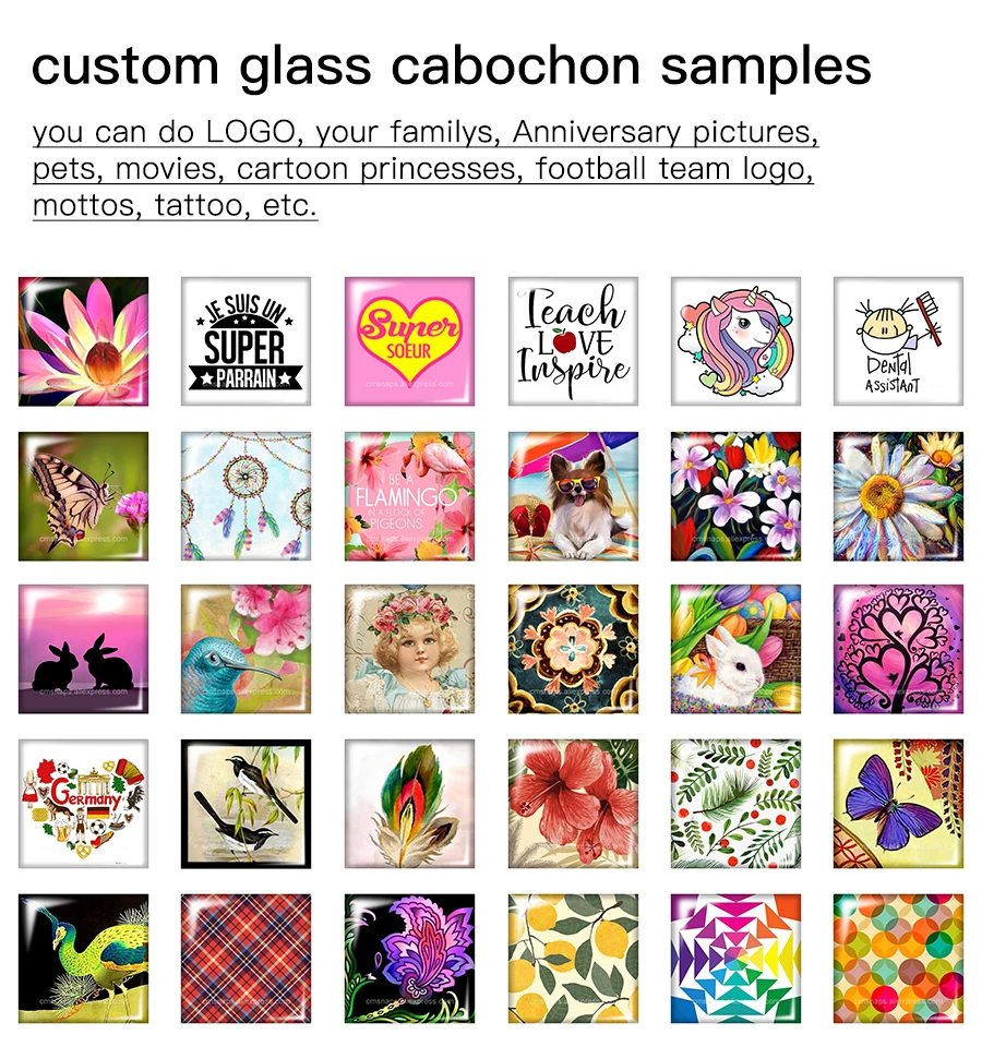 Новые персонализированные фото на заказ 20 мм/25 мм для квадратного стеклянного