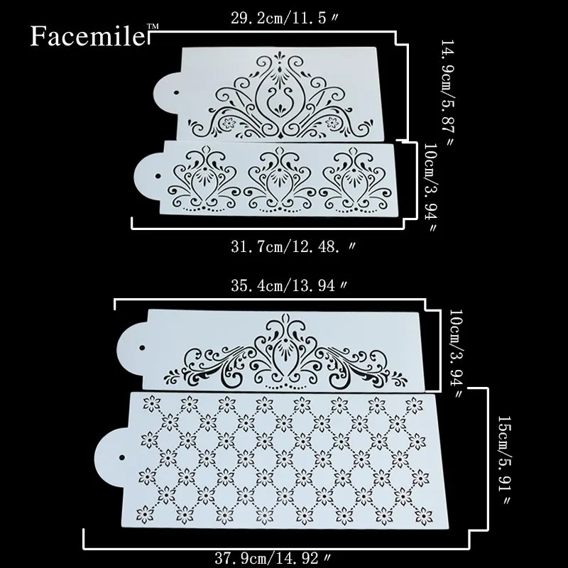 Cake spray pattern fondant hollow template printing mold powdered sugar sieve western point decoration flower border | Дом и сад
