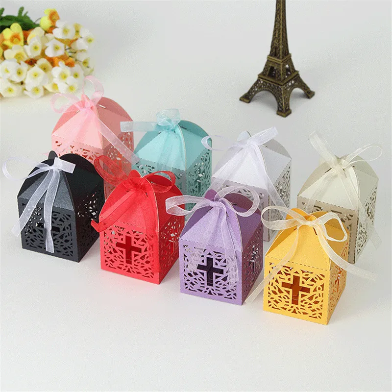 50 шт. коробки для конфет Подарочная коробка ангела детского душа крещения дня