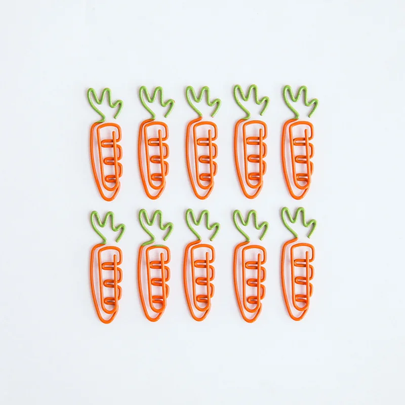 Sandro 10pcs/lot cartoon shape carrot paper clip creative cute animal office stationery |