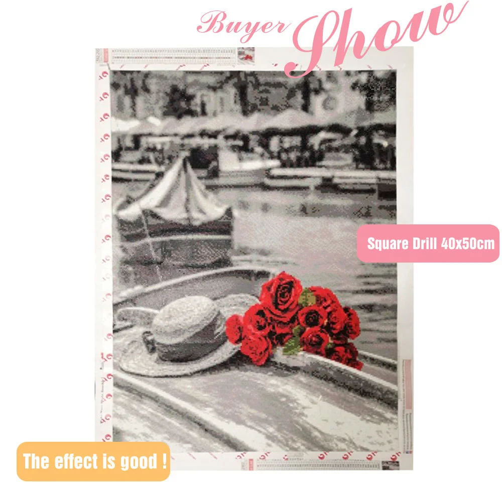 Алмазная вышивка HUACAN с железной башней полная выкладка крестиком уличный пейзаж