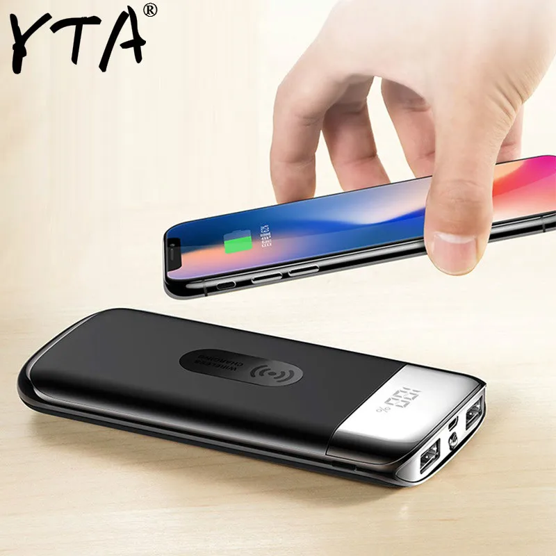 Беспроводное зарядное устройство QI для iPhone XS Max 8 внешний аккумулятор 30000 мАч