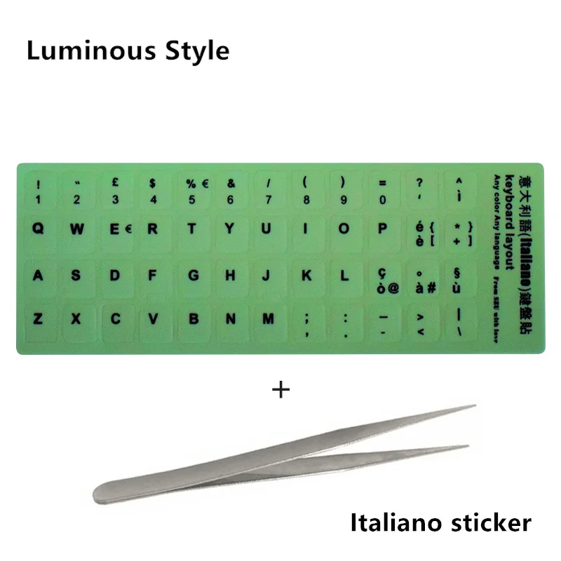 13 Italiano sticker NEO STAR прозрачные и светящиеся наклейки на клавиатуру русский/испанский/английский/французский/немецкий/Корейский буквы защитный чехол для ноутбука - Цвет: 13 Italiano sticker