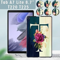 for samsung a7 lite 8 7 sm t220 2021 case sm t225 tablet cover for galaxy tab a7 lite 2021 initial name flower letter back case