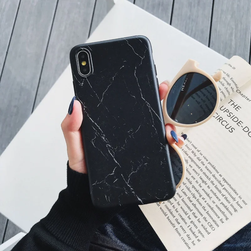 Черный мраморный силиконовый мягкий чехол все включено для телефона iphone XS Max XR X 6