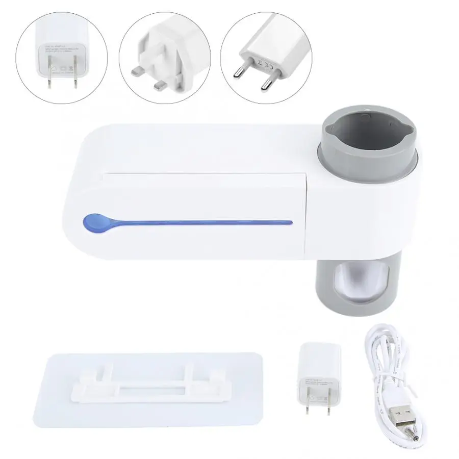 100-240V Toothbrush Sterilizer Wall Mounted UV Automatic Toothpaste Dispenser Cleaner | Бытовая техника