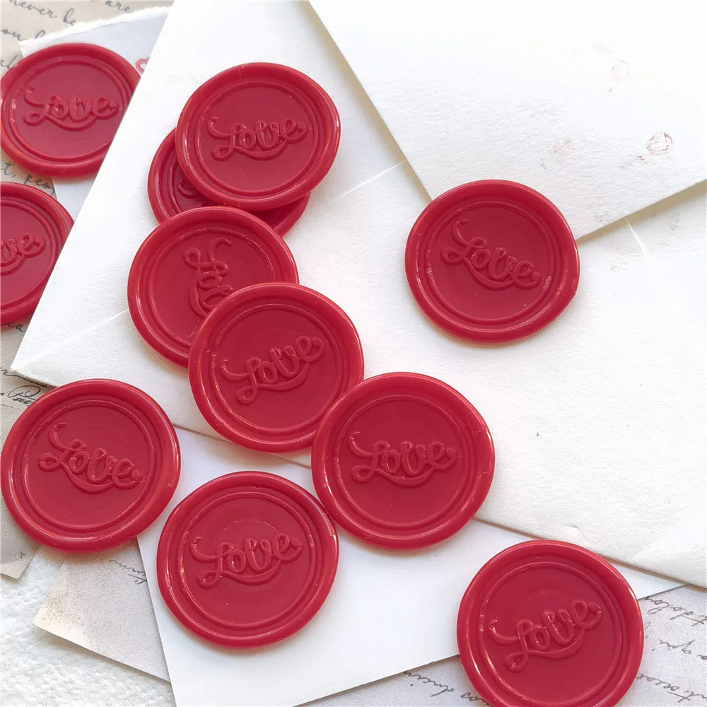 

Peel And Stick - Old red color LOVE Self Adhesive sticker Wax Seal Stickers,wedding decoration wax stamp,envelope stamp seals