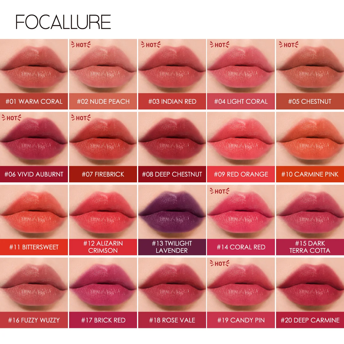 Увлажняющая помада для губ 20 цветов |