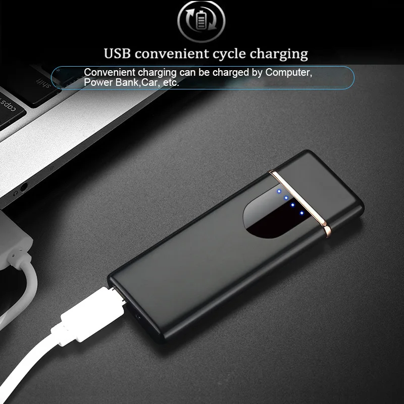 Ультратонкая USB Зажигалка для сигарет сенсорная Индукционная зарядка