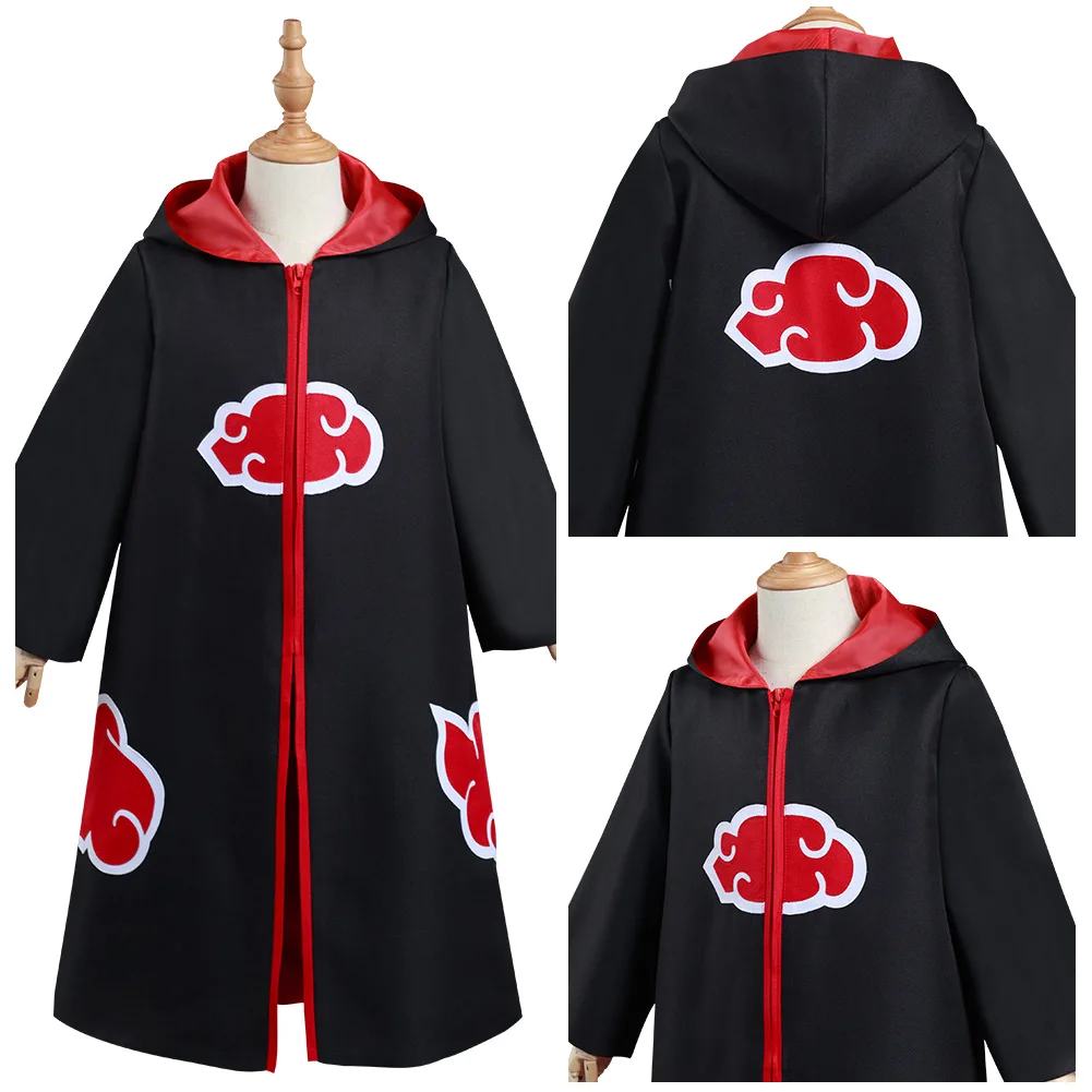 Детский костюм для косплея Akatsuki с капюшоном пальто на молнии карнавальный