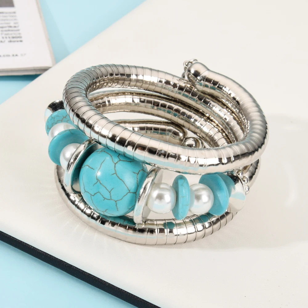 Винтажный Тибетский серебристый цвет браслеты со змеей для женщин и мужчин