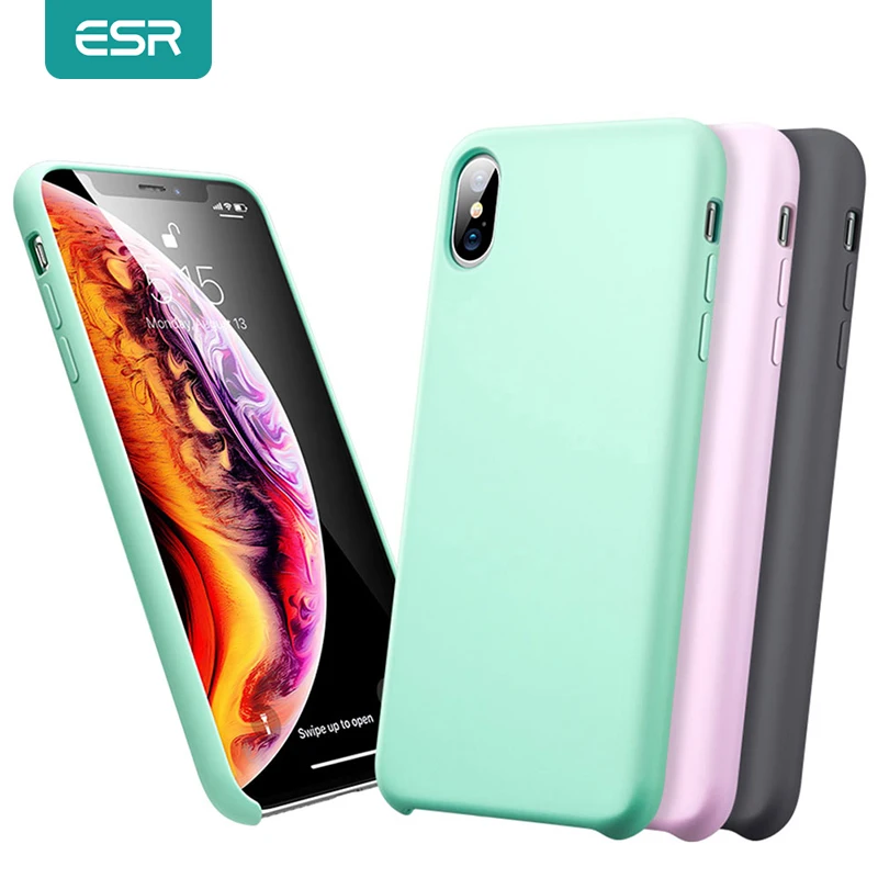 Мягкий чехол ESR для iPhone XS Max роскошный оригинальный из жидкого силикона XR твердый