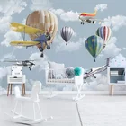 Фотообои 3D Ручная роспись мультяшный самолет воздушный шар Детская комната роспись в скандинавском стиле креативная настенная живопись Домашний декор