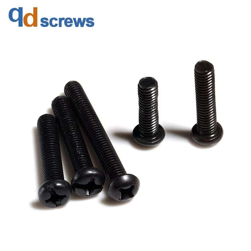 4 8 M6 черный крепежный шуруп с полукруглой потайной головкой и крестообразный