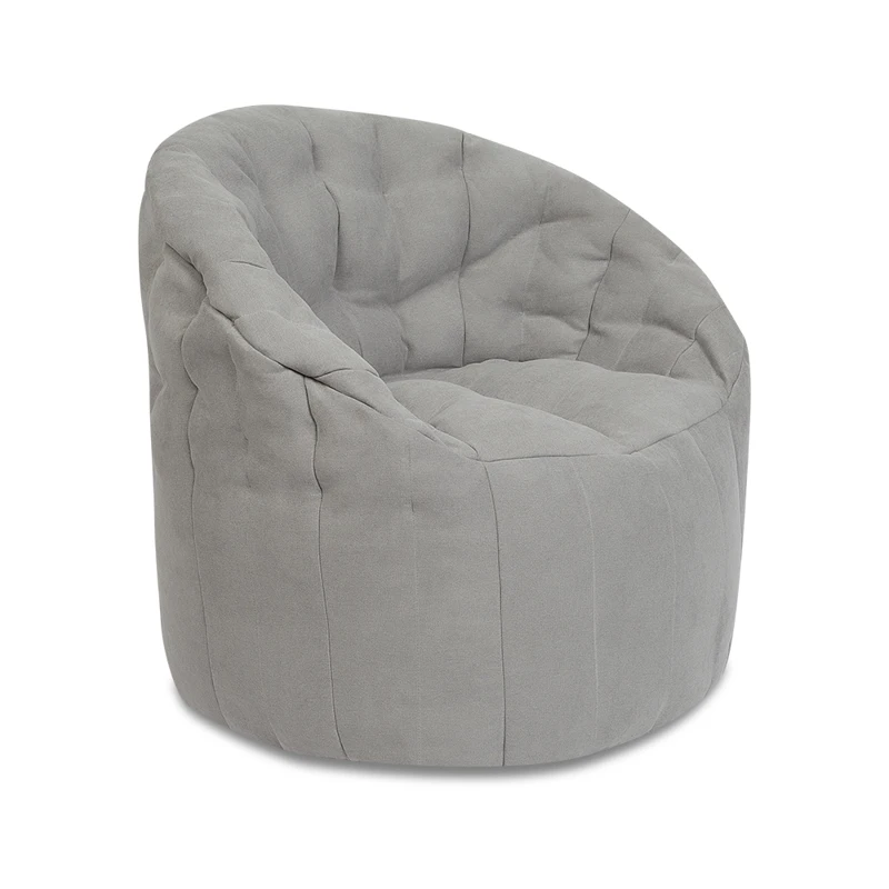 Кресло бескаркасное Порту для гостинной дачи дома Delicatex цвет серый микрошеннил