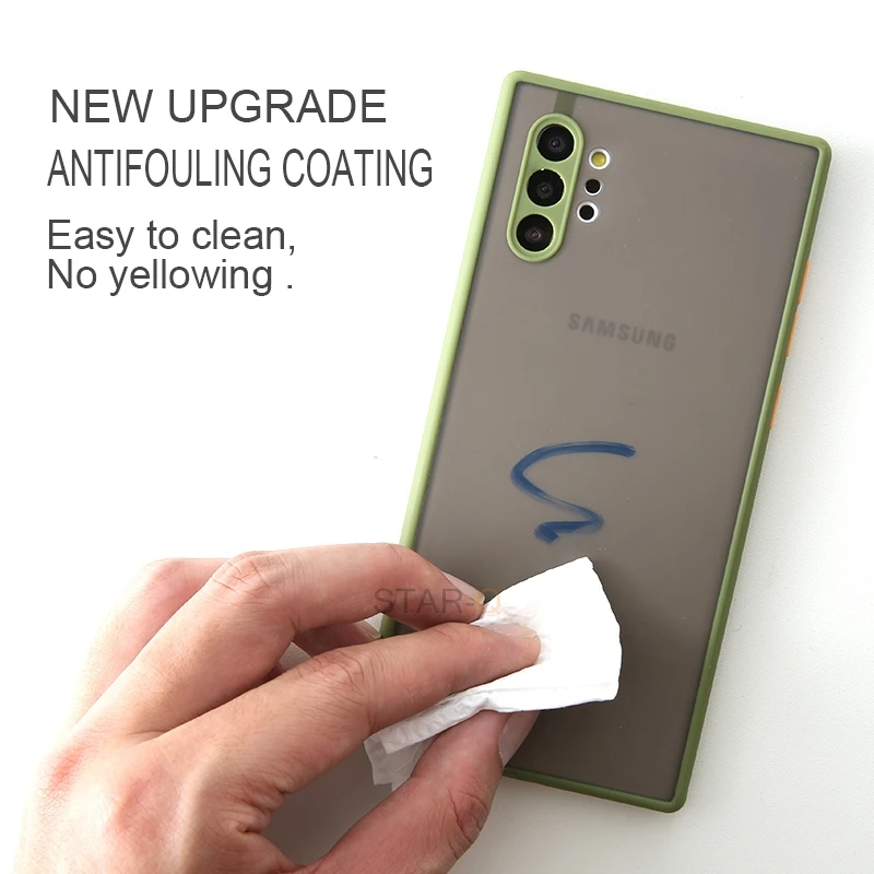 Skin Feel Matte Silicone Hard Phone Case For Samsung Galaxy Note 10 9 8 Note10 Plus 5g Note9 Note8 Shockproof Bumper Back Cover