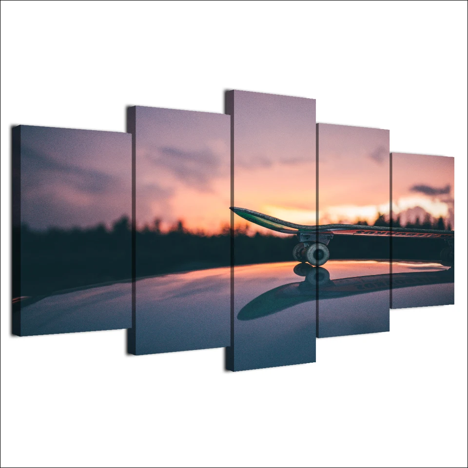 

Modern On The Wall Art Modular Pictures 5 Panel Skateboard For Living Room Home Decor Poster Abstract Painting On Canvas