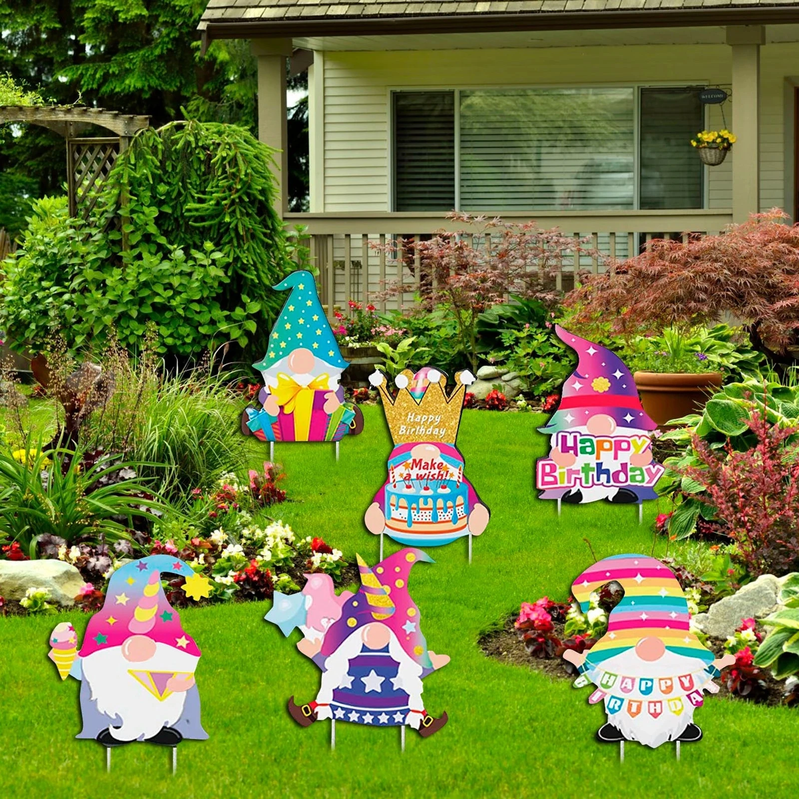 Украшение для двора на день рождения знаки ко дню карликовый двор газон сад