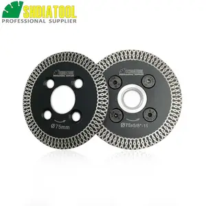 SHDIATOOL 1 шт. 75 мм Горячая прессованная мини Сетка турбо-обод Алмазная гравировка пилы со съемным фланцем 58-11 и 1 шт. 75 мм лезвие