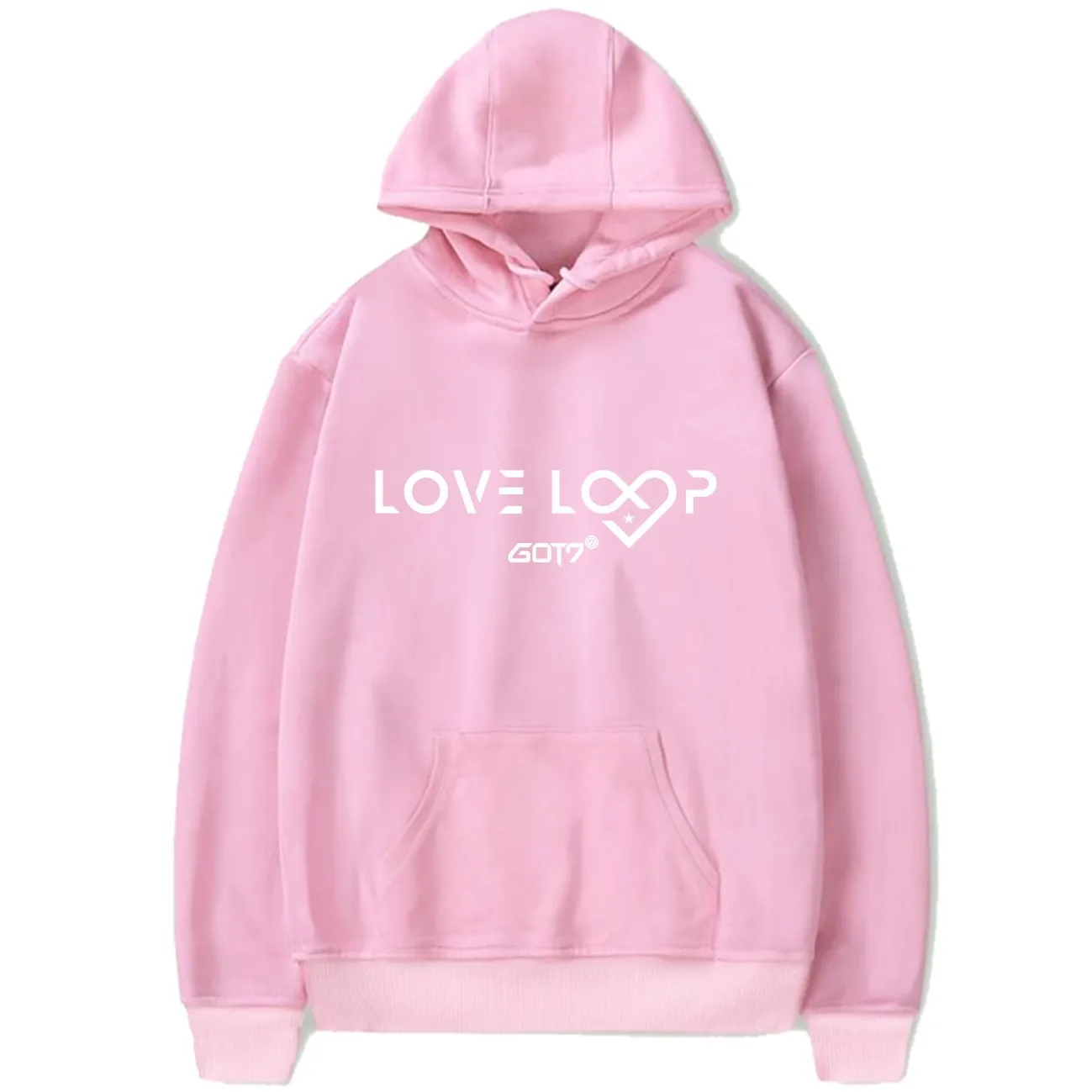 Фото Новое поступление, новинка, толстовка got7 с капюшоном и надписью альбома Love loop, новинка, пуловер с принтом K-POP jackson, толстовка с капюшоном в сти... №3