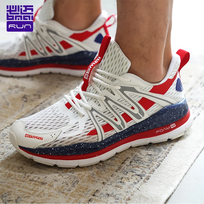 BMAI Marathon Running Shoes Gym Sneakers for Men 2021 Non-slip Cushioning Male Brand Outdoor Luxury Designer Sport Mens Shoes