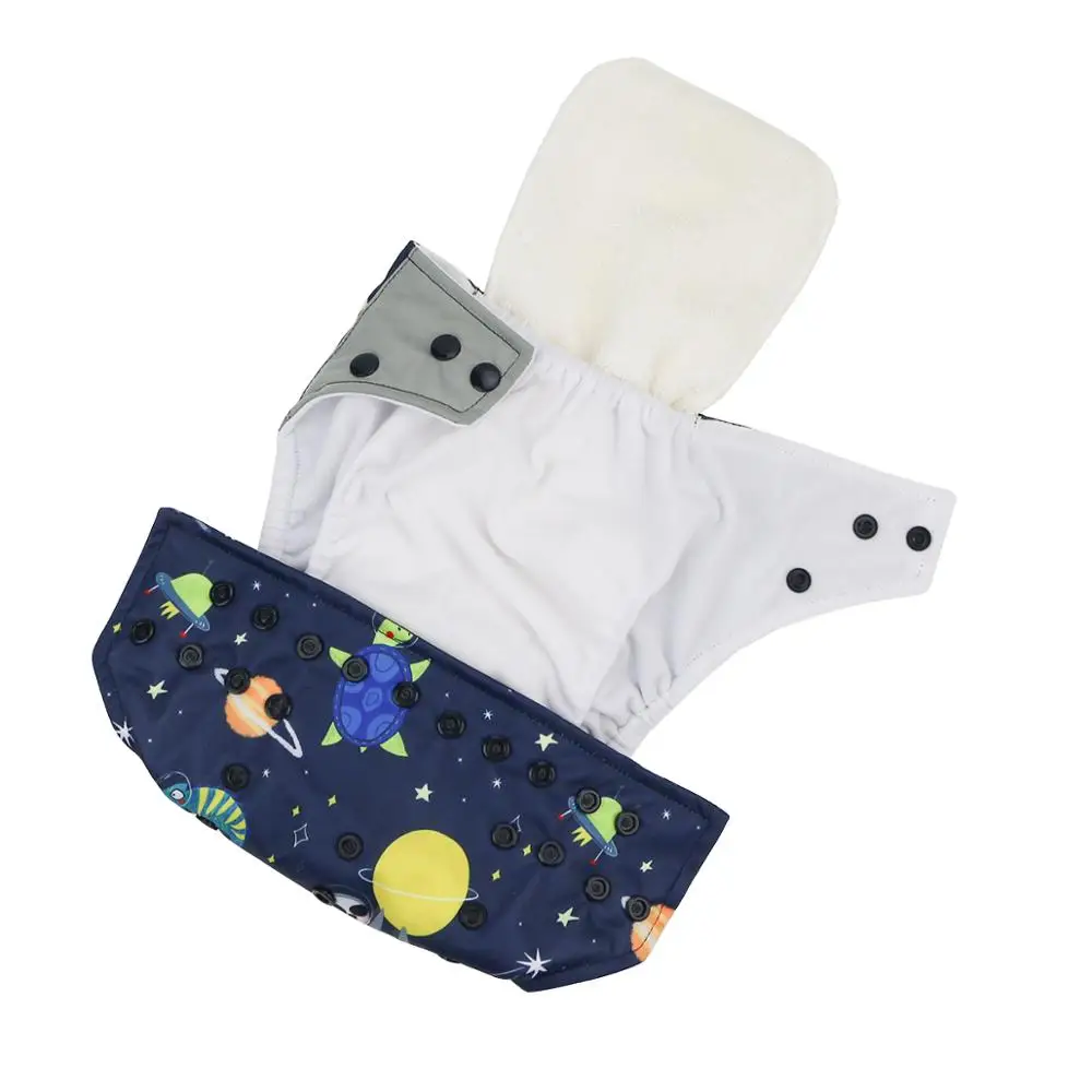 Pa&ntilde;ales de bolsillo lavables y reutilizables para beb&eacute;, cubierta ajustable con estampado, 2 unids/paquete, gran oferta-4
