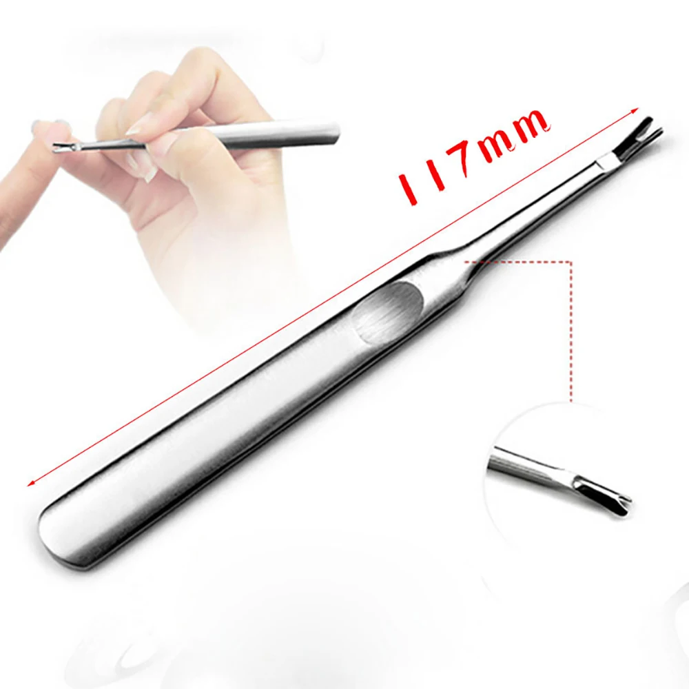 

1pc 1Pc Cuticle Pusher Remover Stainless Steel Professional Pedicure Manicure Tool Dead Skin Remover Nail Cleaner Nail Art Tools